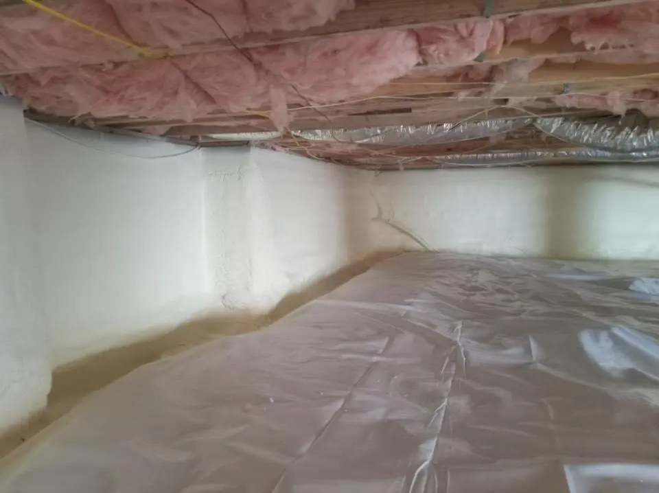 Crawl space encapsulation with closed-cell spray foam for Storm Damage Roof Repair in Big Bear Lake