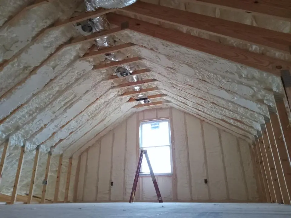 Spray foam roofing application for Crawl Space Insulation project in Big Bear Lake